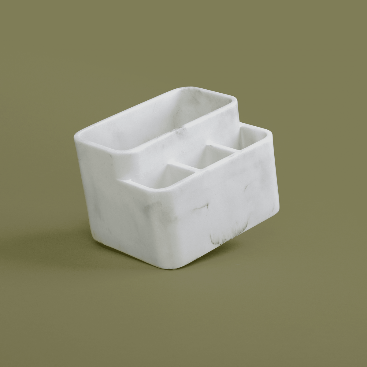 White Marble Toothbrush Holder and Bathroom Organizer – Blanc Collection