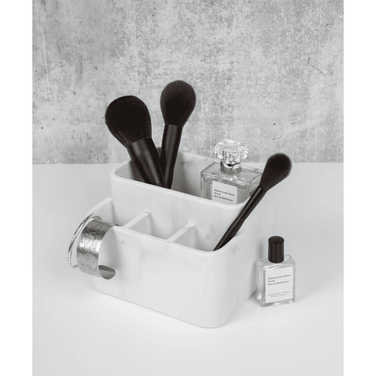 White Marble Toothbrush Holder and Bathroom Organizer – Blanc Collection