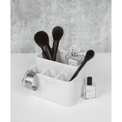 White Marble Toothbrush Holder and Bathroom Organizer – Blanc Collection
